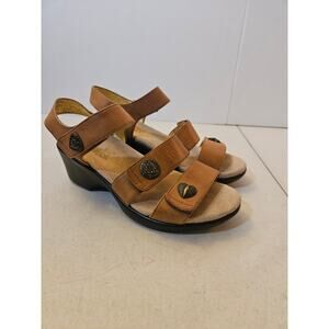 Alegria leather strappy wedge sandals - Size 38 US 8